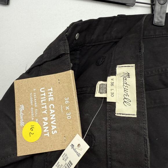 Madewell Pants Men's 36x30 Black Canvas Utility Double Knee Canvas MSRP $128 NEW - Picture 10 of 11